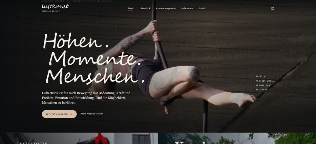 Screenshot der Website kati.luftkunst.com